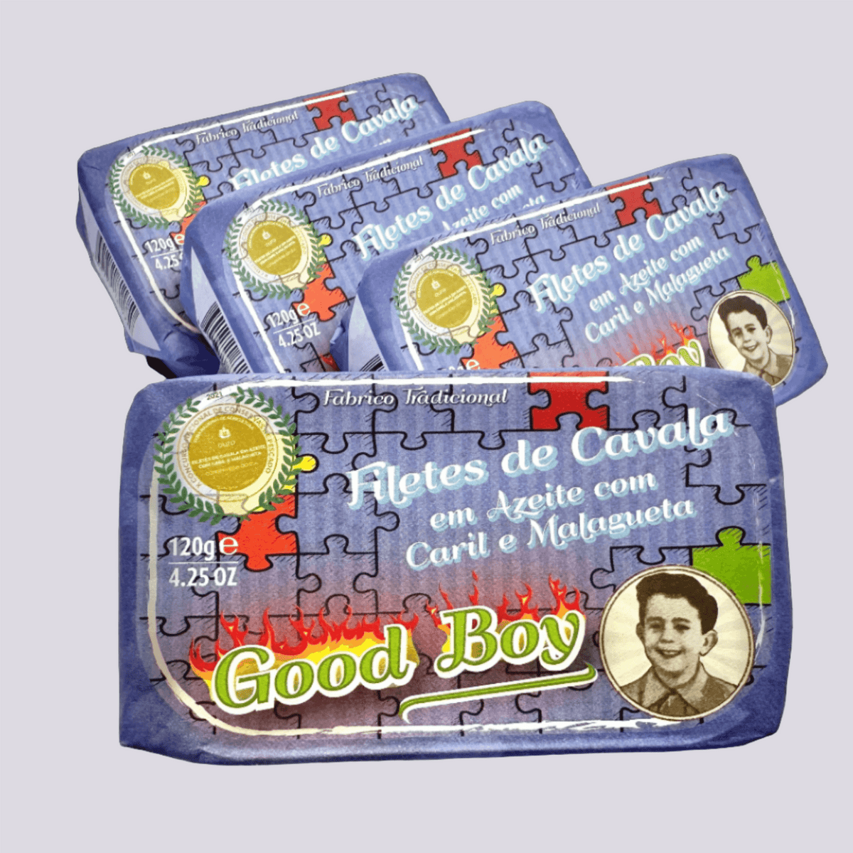 Makrillfilé i olivolja med curry och chilipeppar | Good Boy