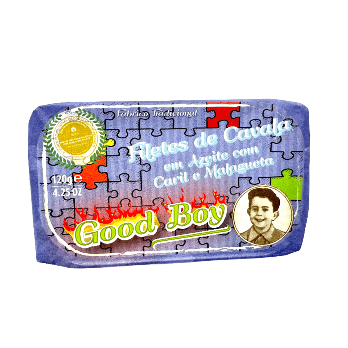 Makrillfilé i olivolja med curry och chilipeppar | Good Boy